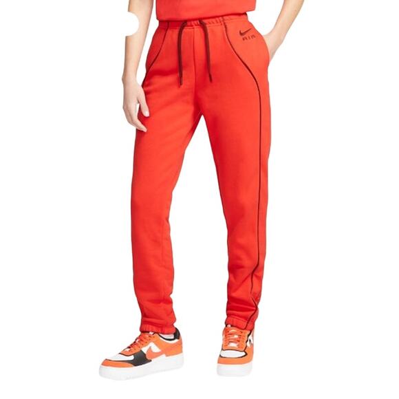 Nike Air Mid Rise Fleece Joggers in Light Crimson Women's Size Small - Picture 1 of 8